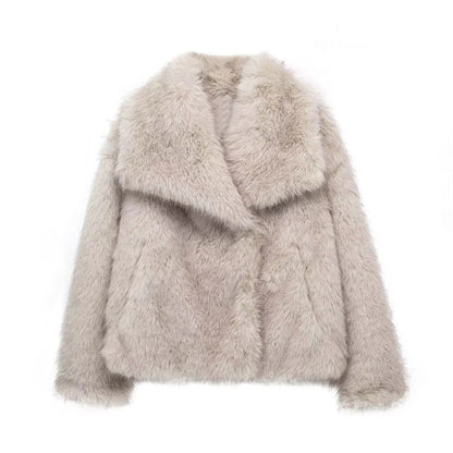Clara | Cardigan Court en Fausse Fourrure pour un Street Style Élégant et Confortable lunnav