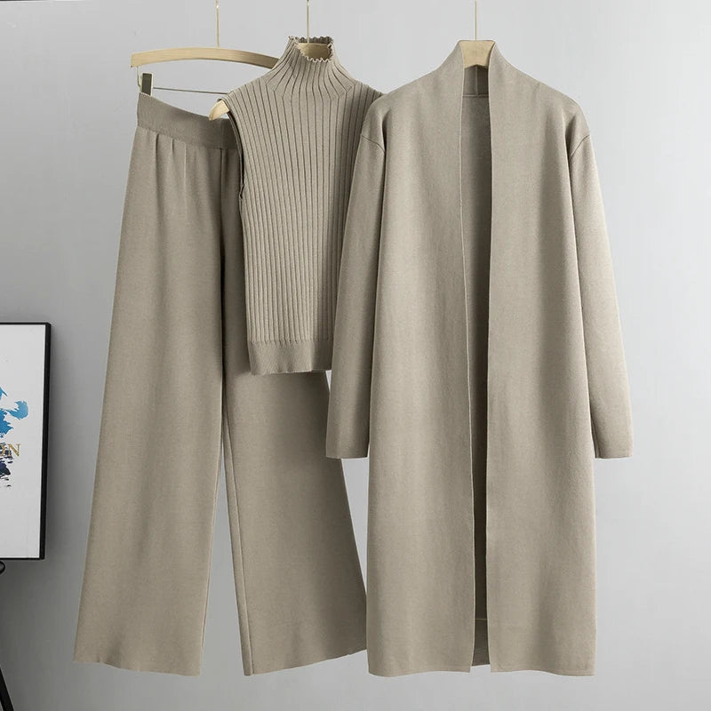 Amélie | Ensemble Tricot Femme 3 Pièces Élégance et Confort