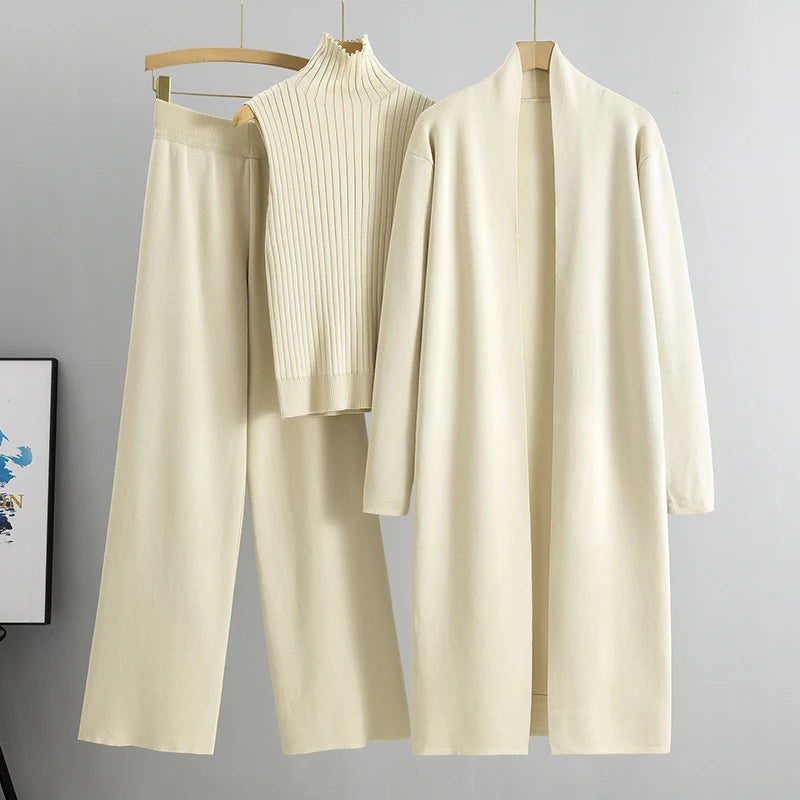 Amélie | Ensemble Tricot Femme 3 Pièces Élégance et Confort