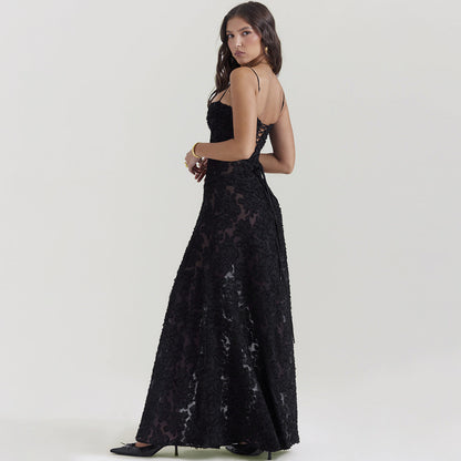Katy™ | Robe Satinée à Dos Lacé - Élégance Romantique et Confort Luxueux