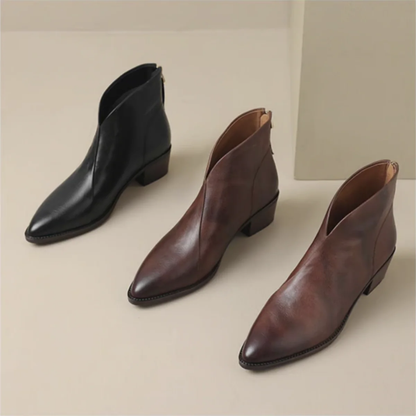 Chloé™ | Bottines de luxe à talon bas — Élégance urbaine & confort quotidien